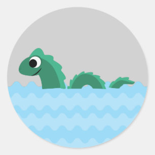 Sticker Rond Monstre Mer