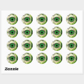 Sticker Rond Monstre vert (Feuille)