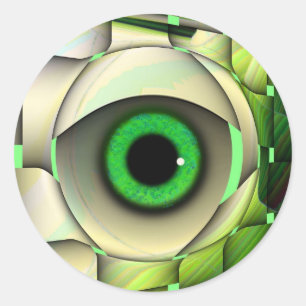 Sticker Rond Monstre vert