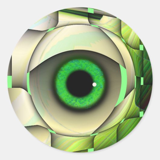 Sticker Rond Monstre vert (Devant)