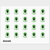 Sticker Rond Monstre vert (Feuille)