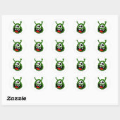 Sticker Rond Monstre Vert - Pixel Art (Feuille)