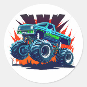 Sticker Rond Monstres