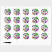 Sticker Rond monstres (Feuille)
