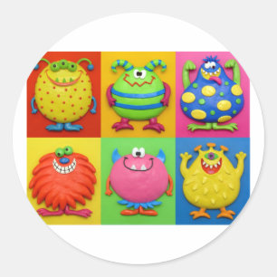 Sticker Rond Monstres