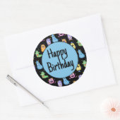 Sticker Rond Monstres mignons colorés (Enveloppe)