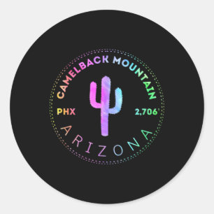 Sticker Rond Mont Camelback - Phoenix Arizona Randonnée Hiki