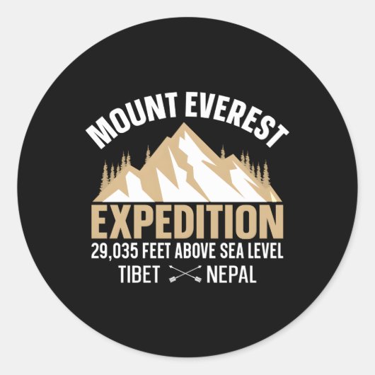 Sticker Rond Mont Everest S Vacances Ski Voyage (Devant)