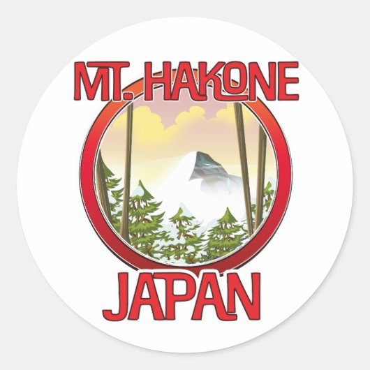 Sticker Rond Mont Hakone Japon (Devant)
