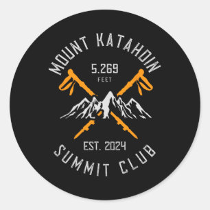 Sticker Rond Mont Katahdin Randonnée montagneuse Été 2024 