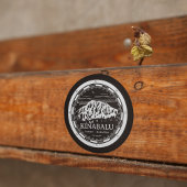 Sticker Rond Mont Kinabalu - Ranau Malaisie Sabah Illustration