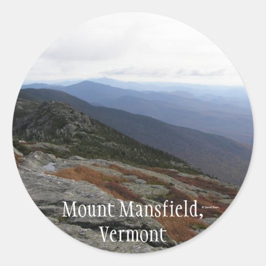 Sticker Rond Mont Mansfield, Vermont (Devant)
