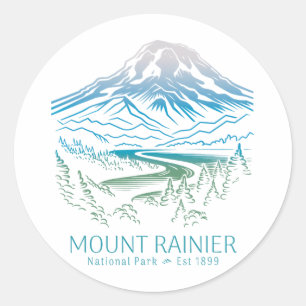 Sticker Rond Mont Rainier Parc National Randonnée Camping Monta