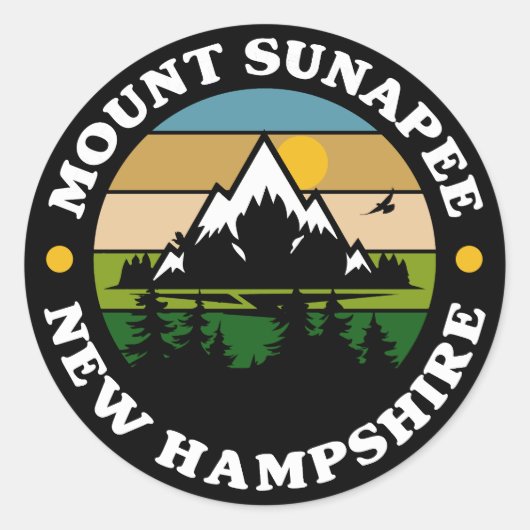 Sticker Rond Mont Sunapee, New Hampshire (Devant)