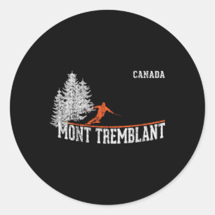 Sticker Rond Mont Tremblant Can. Style des années 80. Ski vinta