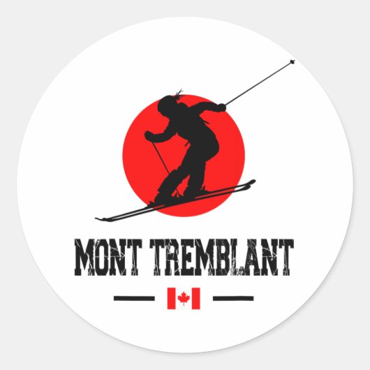 Sticker Rond Mont Tremblant Québec Canada Station de ski Sou (Devant)