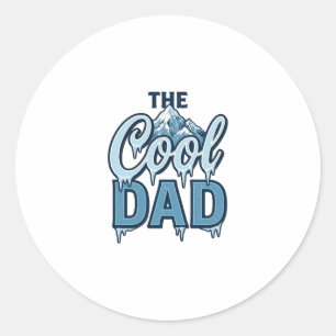 Sticker Rond Montagne Cool Dad Graphisme Vintage_1