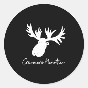 Sticker Rond Montagne Cranmore New Hampshire bois de cerf ski