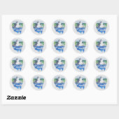 Sticker Rond Montagne fraîche (Feuille)