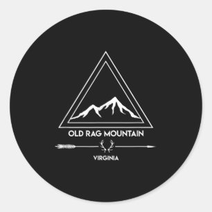 Sticker Rond Montagne Old Rag Randonnée Camping Vintage