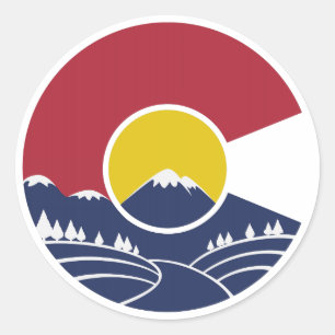 Sticker Rond Montagne rocheuse le Colorado C
