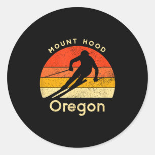 Sticker Rond Montagne vintage ski hood oregon