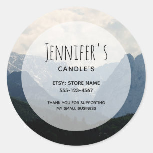 Sticker Rond Montagnes Alpines Nature Photo Pays Entreprise