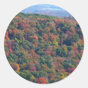 Sticker Rond Montagnes Appalaches en automne