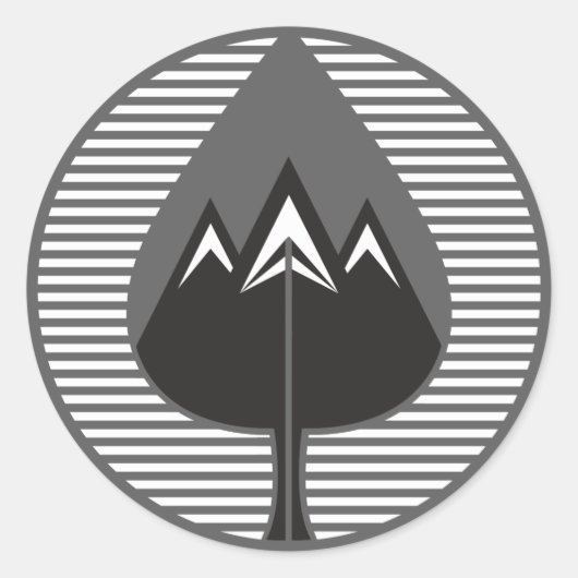 Sticker Rond montagnes d'automne (Devant)