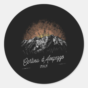 Sticker Rond Montagnes de Cortina d'Ampezzo Italie Randonnée Ex