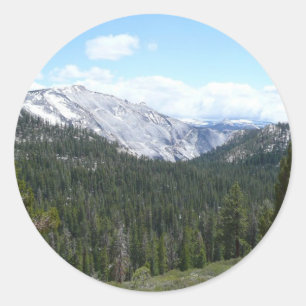 Sticker Rond Montagnes de la Sierra Nevada II depuis Yosemite