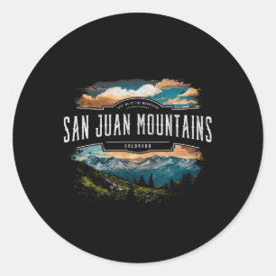Sticker Rond Montagnes de San Juan Colorado Randonnée Extérieur