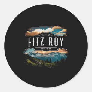 Sticker Rond Montagnes Fitz Roy Argentine Randonnée Extérieur V