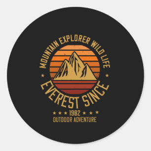 Sticker Rond Montagnes - La faune des explorateurs de montagne