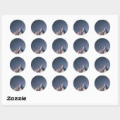 Sticker Rond Montagnes la nuit (Feuille)