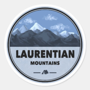 Sticker Rond Montagnes Laurentiennes Québec Canada Camping