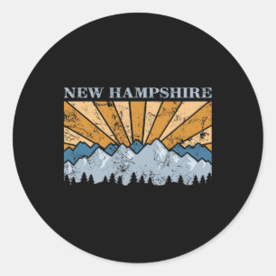 Sticker Rond Montagnes Lever de soleil New Hampshire Randonnée