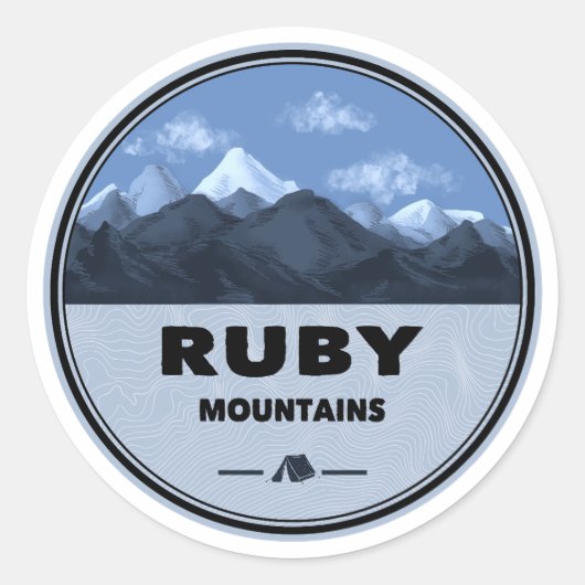 Sticker Rond Montagnes Ruby Nevada Camping (Devant)