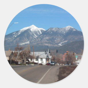 Sticker Rond Montagnes San Fransisco Regardant Sur Flagstaff