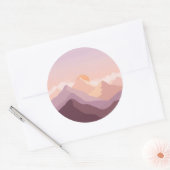 Sticker Rond Montagnes Sunset (Enveloppe)
