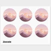 Sticker Rond Montagnes Sunset (Feuille)