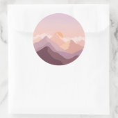 Sticker Rond Montagnes Sunset (Sac)