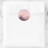 Sticker Rond Montagnes Sunset (Sac)
