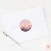 Sticker Rond Montagnes Sunset (Enveloppe)