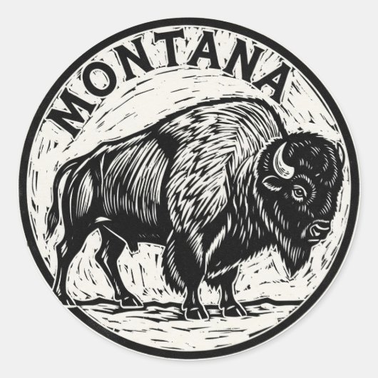 Sticker Rond Montana Bison (Devant)
