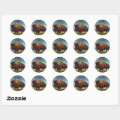 Sticker Rond Montana Bison (Feuille)