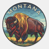 Sticker Rond Montana Bison (Devant)