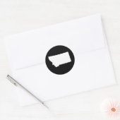 Sticker Rond Montana en blanc et noir (Enveloppe)
