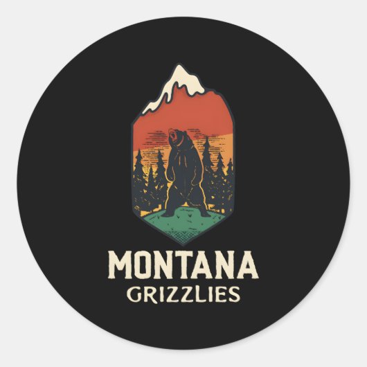 Sticker Rond Montana Grizzlies (Devant)