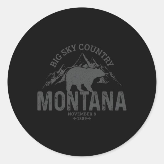 Sticker Rond Montana Grizzly Bear Camg Randonnée (Devant)